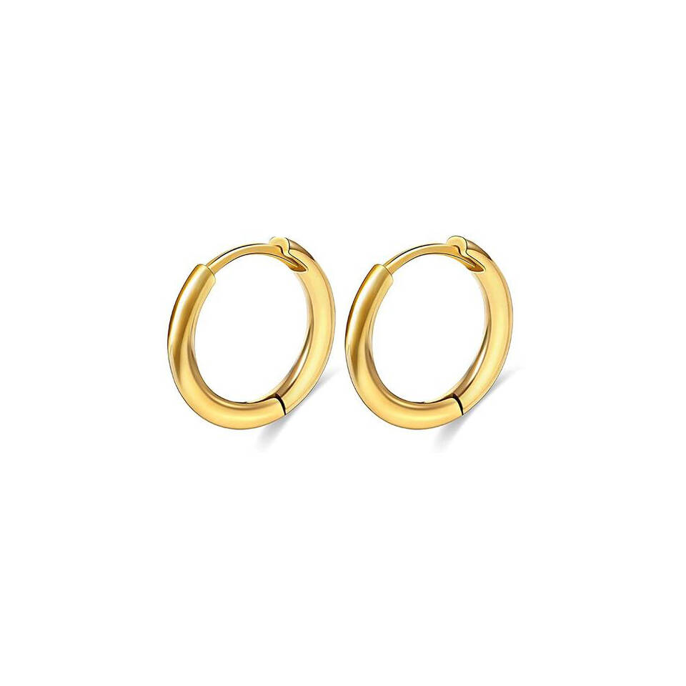Finefey Circle Design Huggies Wholesale 14K gold plating Hoop Earrings