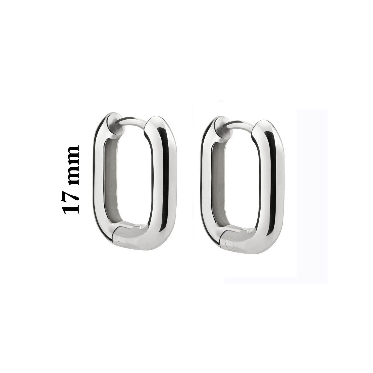 Finefey 925 Sterling Silver Fashion Plain Hoop Earrings Huggies with Rhodium Plating over Silver