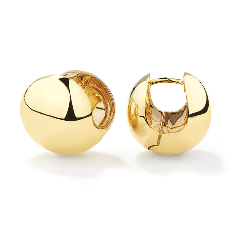 Finefey Ball Design Huggies Custom Wholesale 14K gold plating Hoop Earrings
