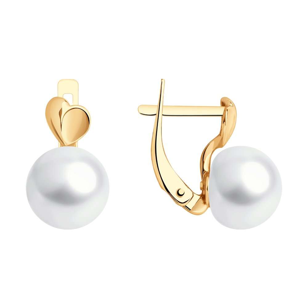 14K Gold Plating Fresh Water Pearl Hoops Fashion Huggies