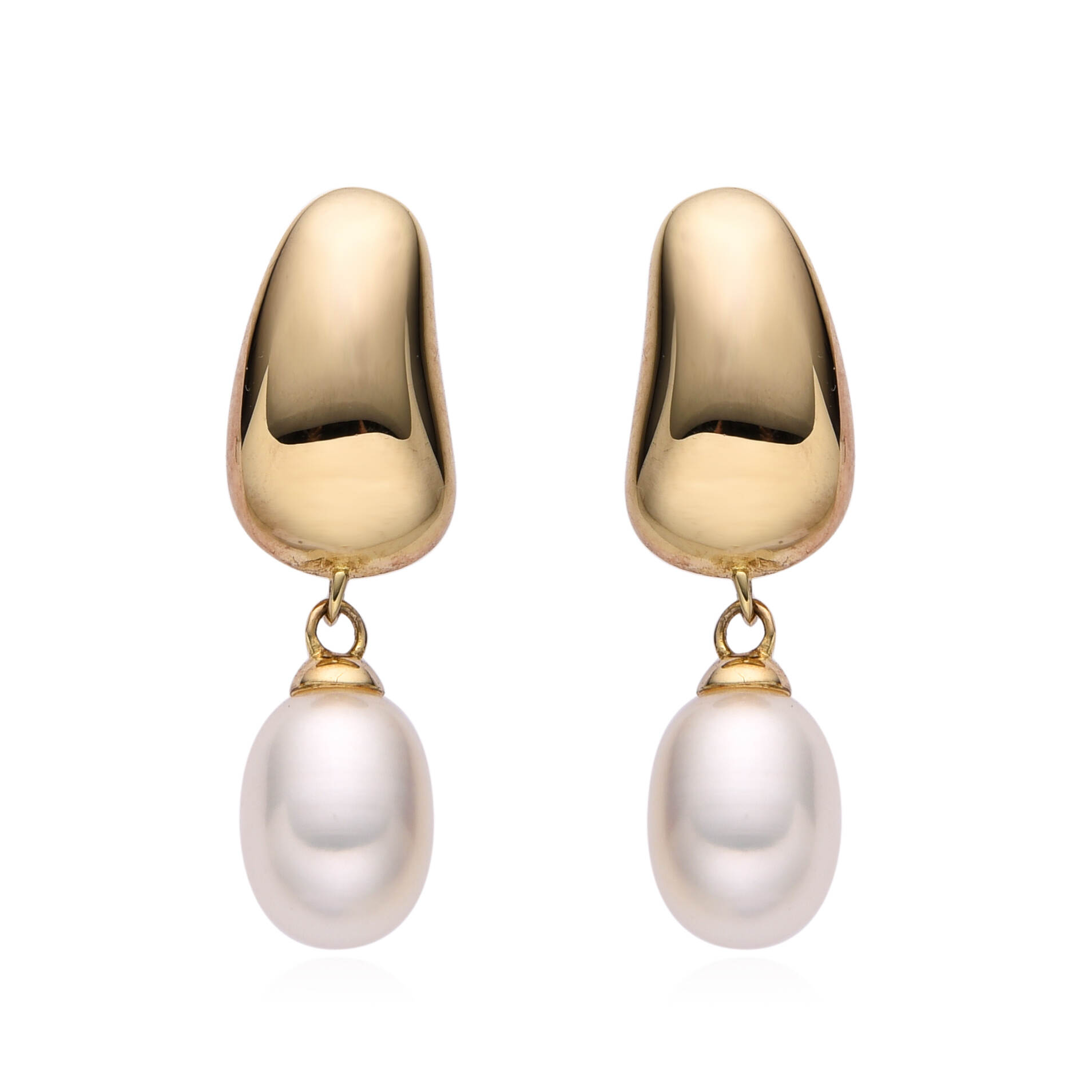 Wholesale Plain Design 14K Gold Plating Shell Pearl Earrings for daily wear