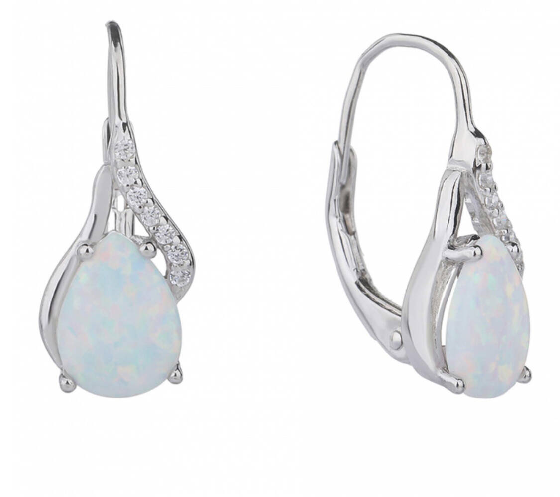 925 Silver Jewlery Oval Shape Earring Rhodium Plating Leverback