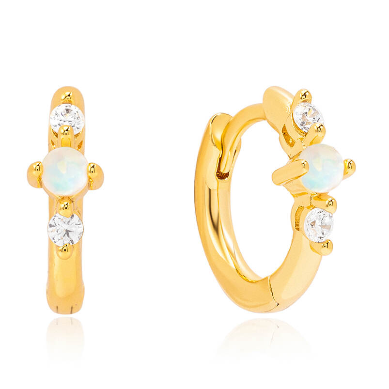 Wholesale Best Seller 925 Silver Huggies 14K Gold Plating Hoop Earrings