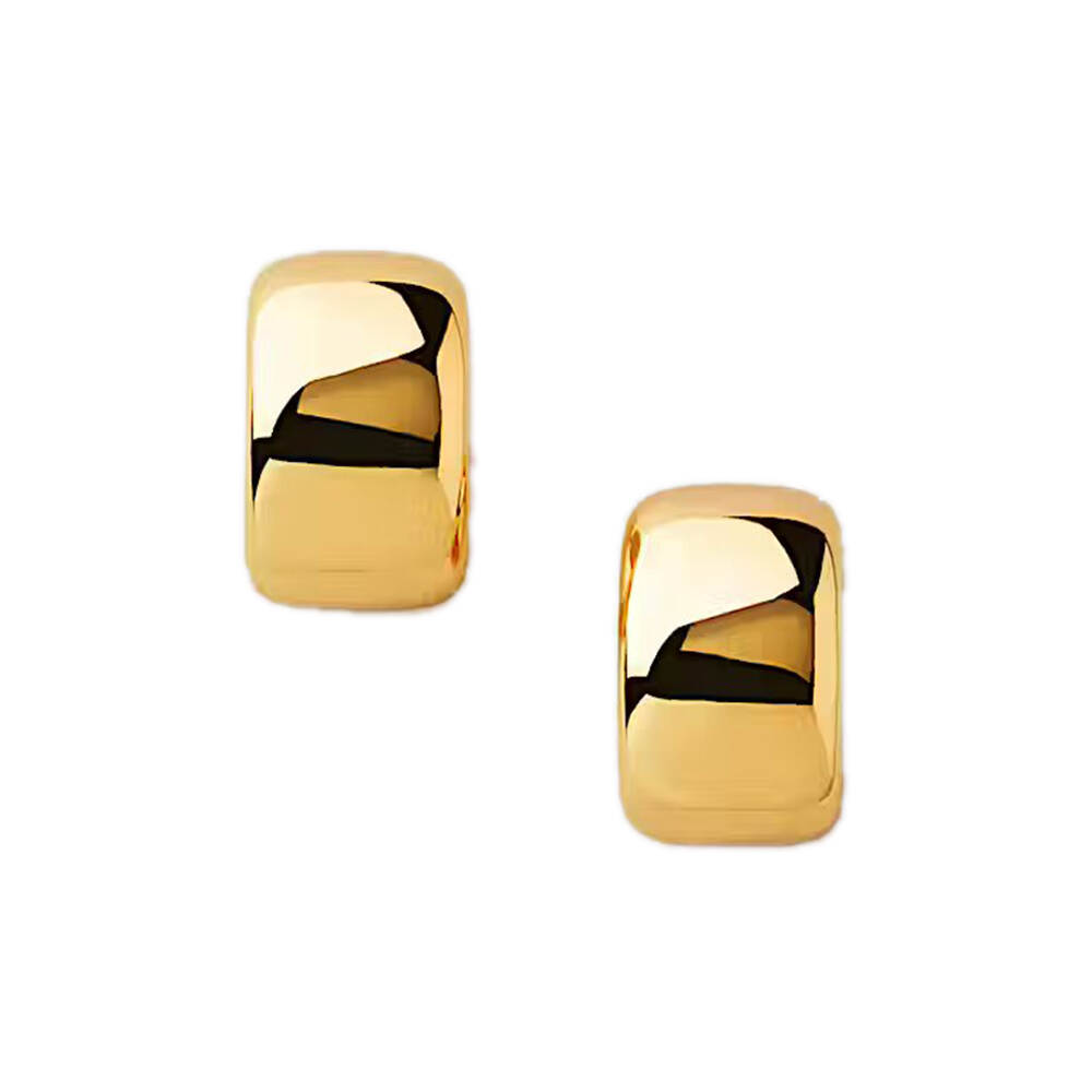 925 Silver Jewlery Earrings 14K Gold Plating Rectangle Studs