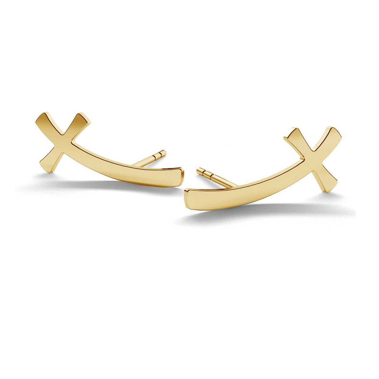 Classic 925 Silver Wholesale Cross Earrings14K Gold Plating Studs
