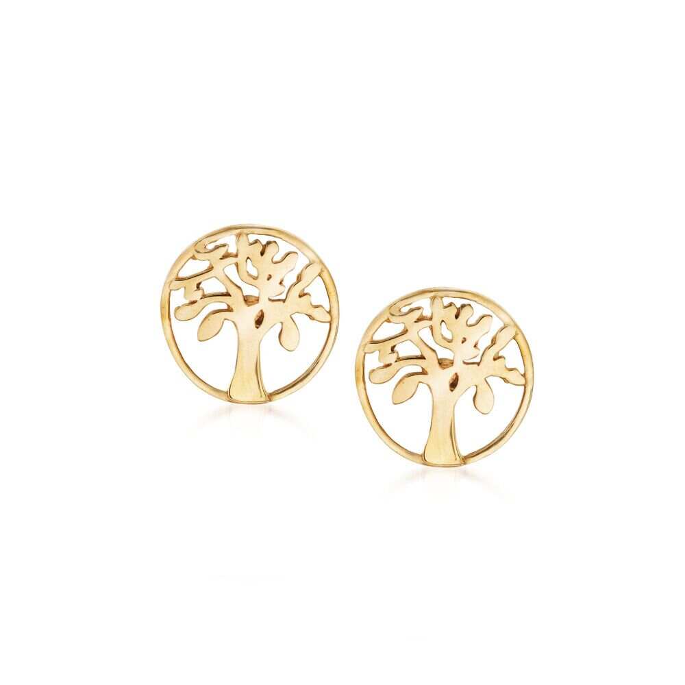Trendy Bestseller Tree of Life  Earrings Sterling Silver 14K Gold Plating Studs
