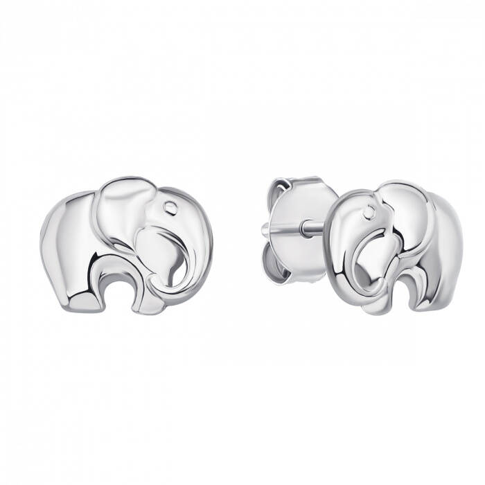Wholesale 925 Silver Animals Elephant Earrings Rhodium Plating Studs