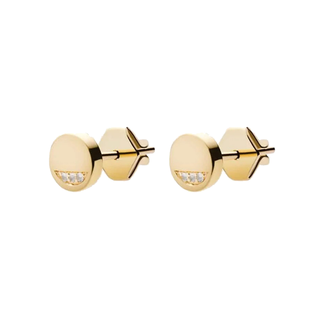 14K Gold Plating Plain Studs Fashion Dainty Smile Earrings