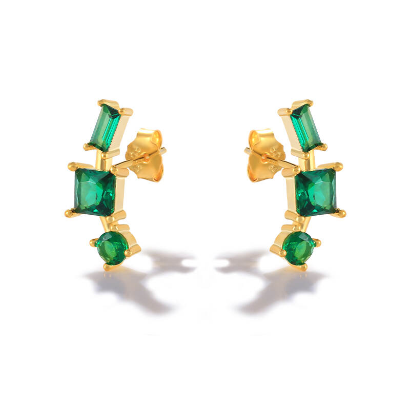 Trendy Bestseller Factory Direct Emerals Earrings Sterling Silver Ear Cuff