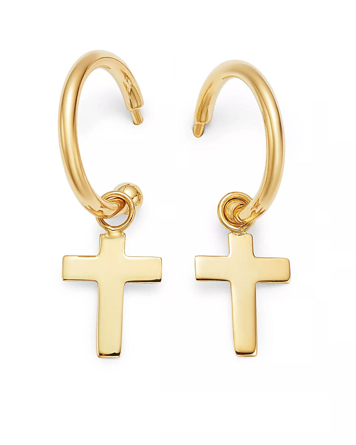 Trendy Bestseller Cross Charm Earrings Sterling Silver Hoop Earrings