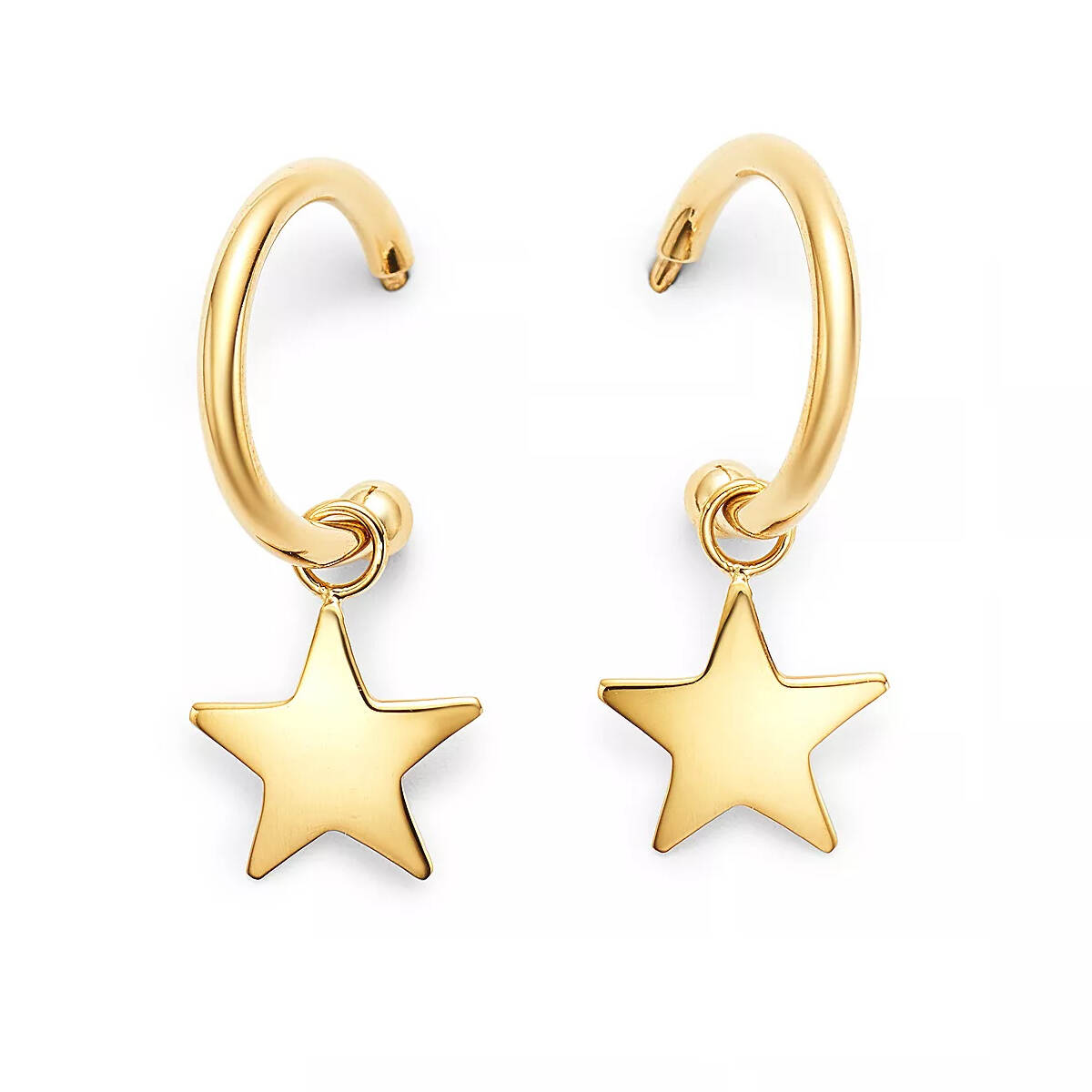 Popular Hoop Earrings Fashion 925 Silver Jewelry Star Charm Plain Huggies