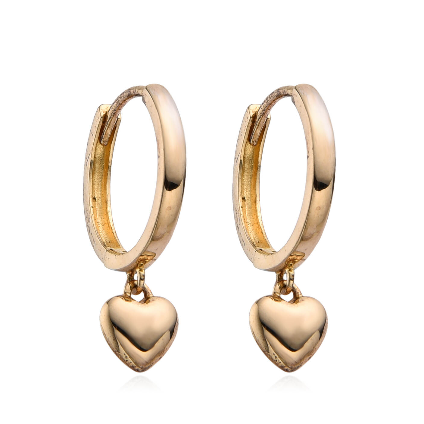 Trendy Love Heart 925 Silver Earrings Sterling Silver Hoop Earrings