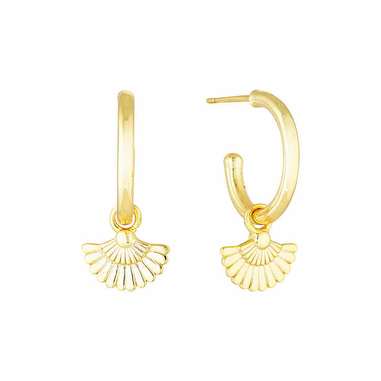 Popular Hoop Earrings Fashion 925 Silver Jewelry Fan-shaped Huggies