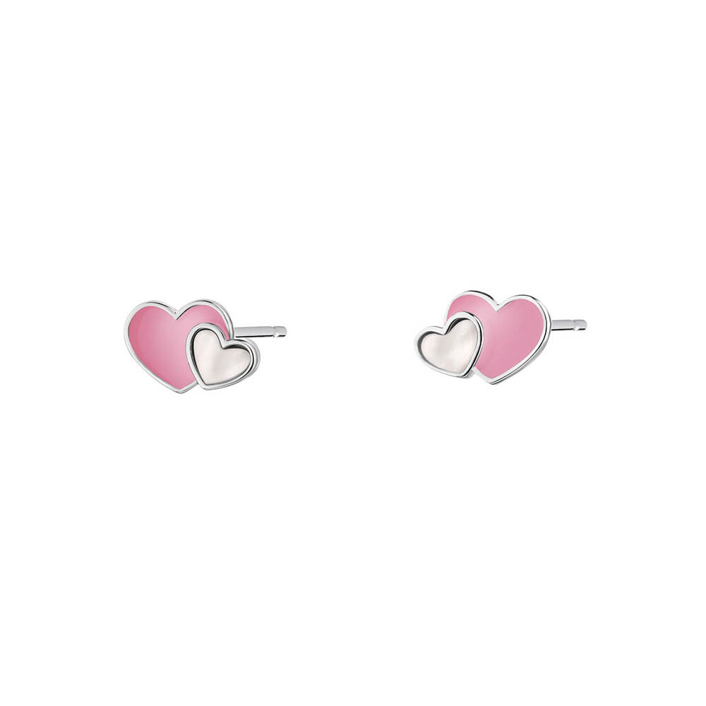Wholesale 925 Silver Stud Earrings Enamel Heart Designs