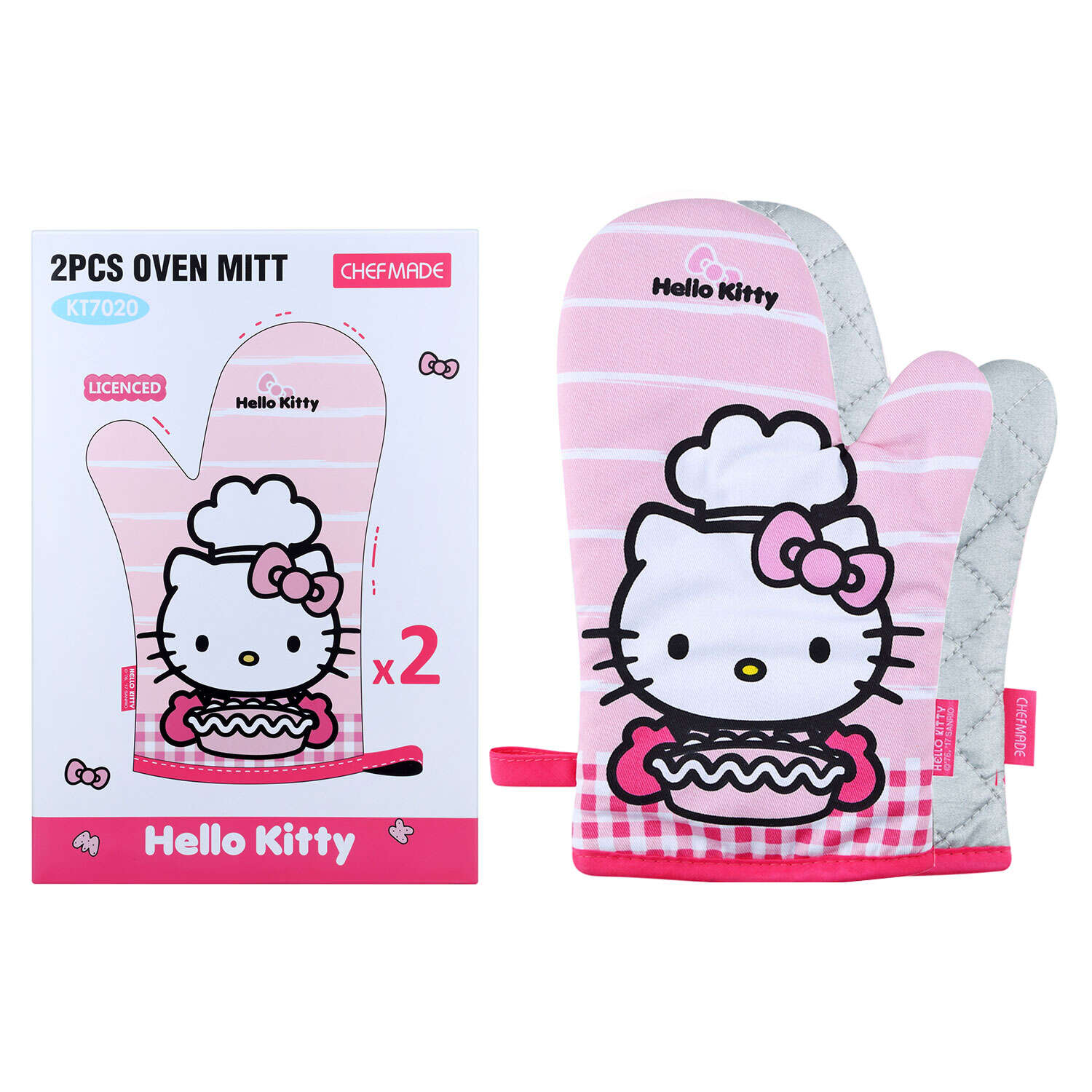 Hello Kitty Stripe Oven Gloves 2pcs