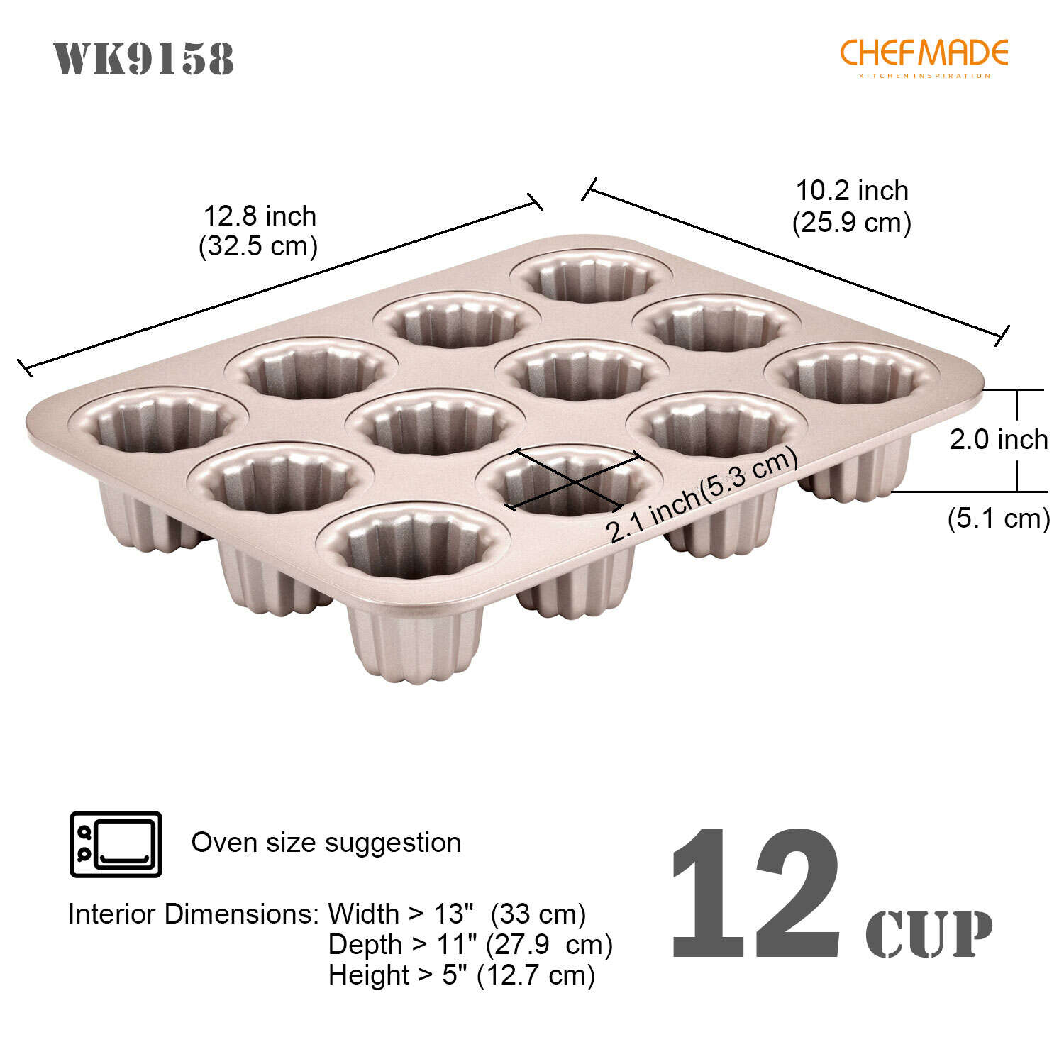chefmade canele mold, chefmade canele pan