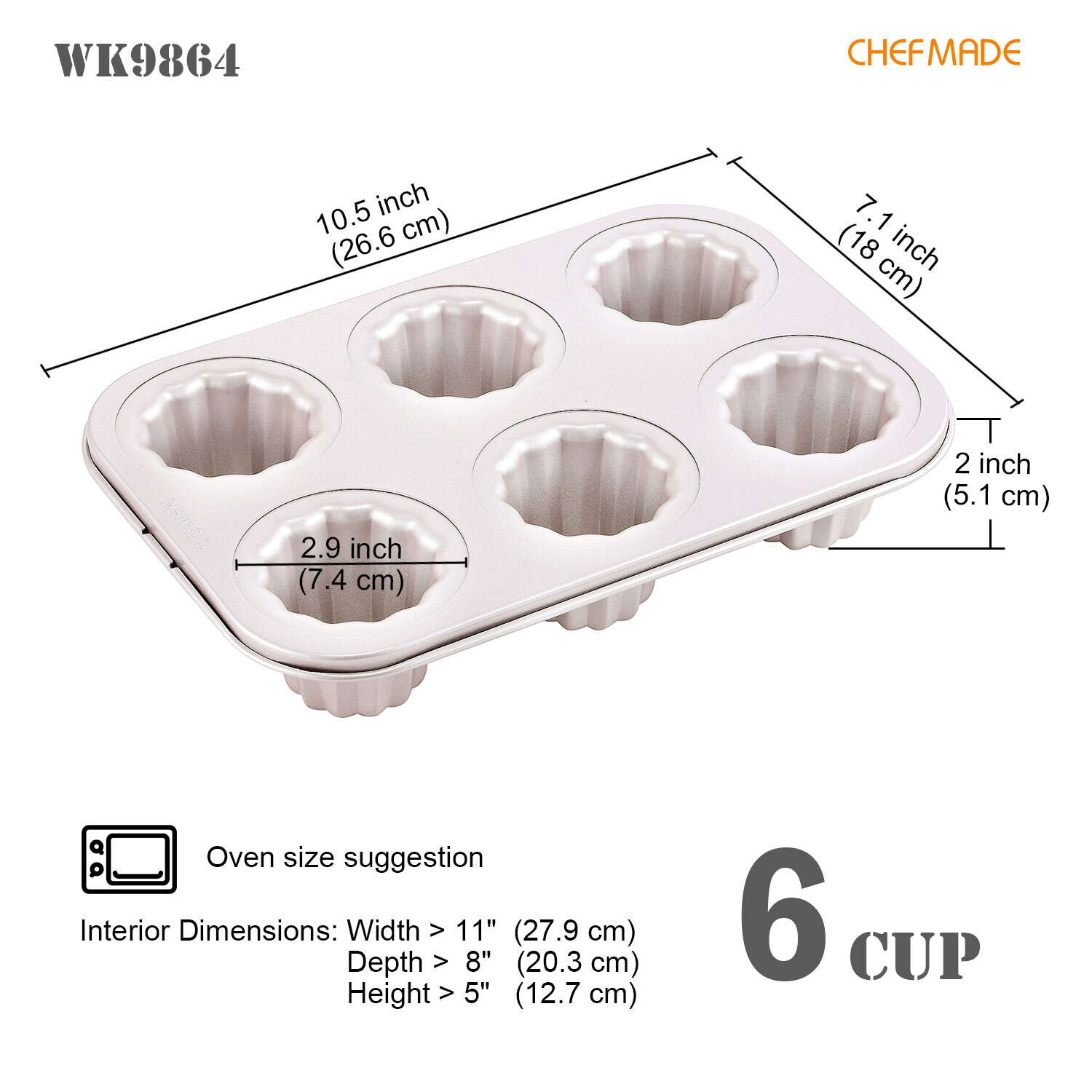 french canele mold, cannele pan