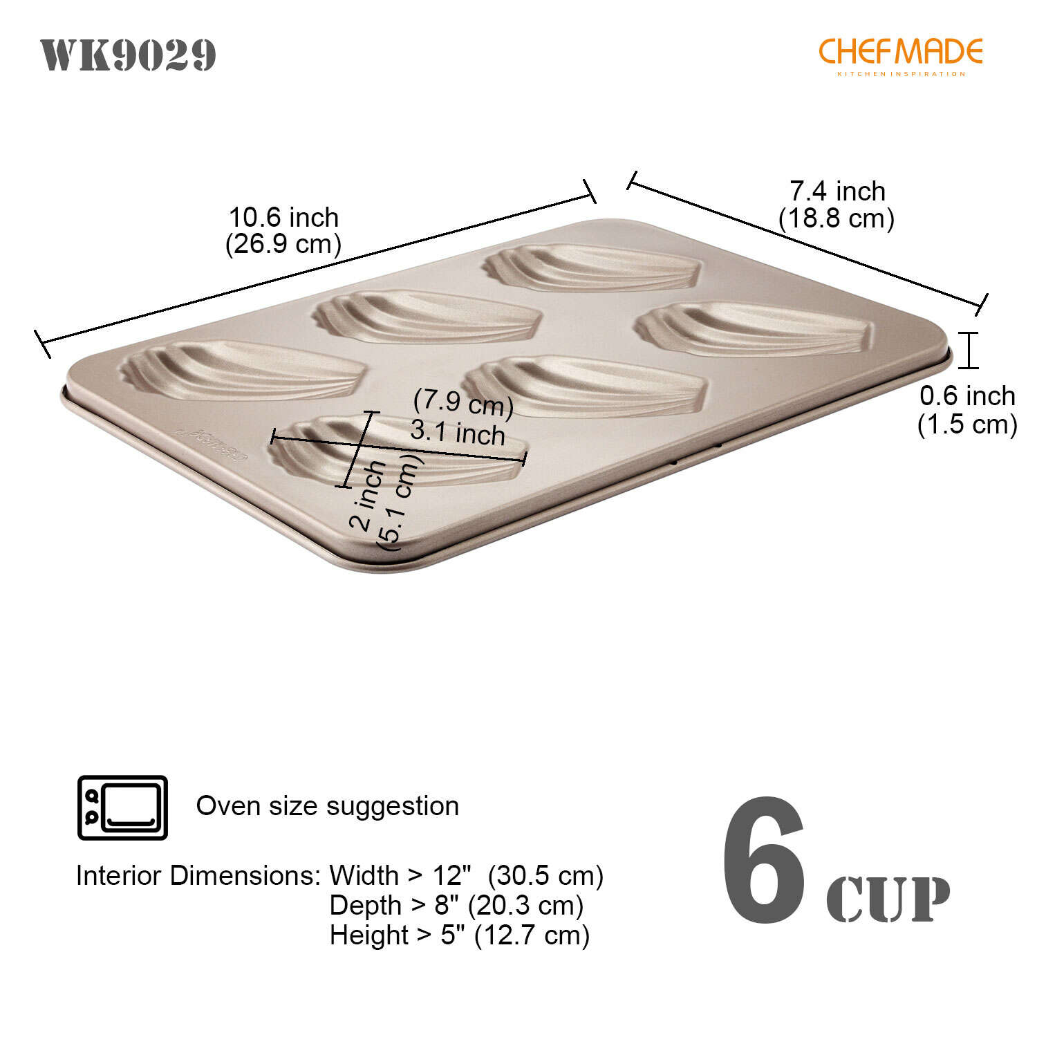 madeleine muffin pan, shell madeleine baking pan