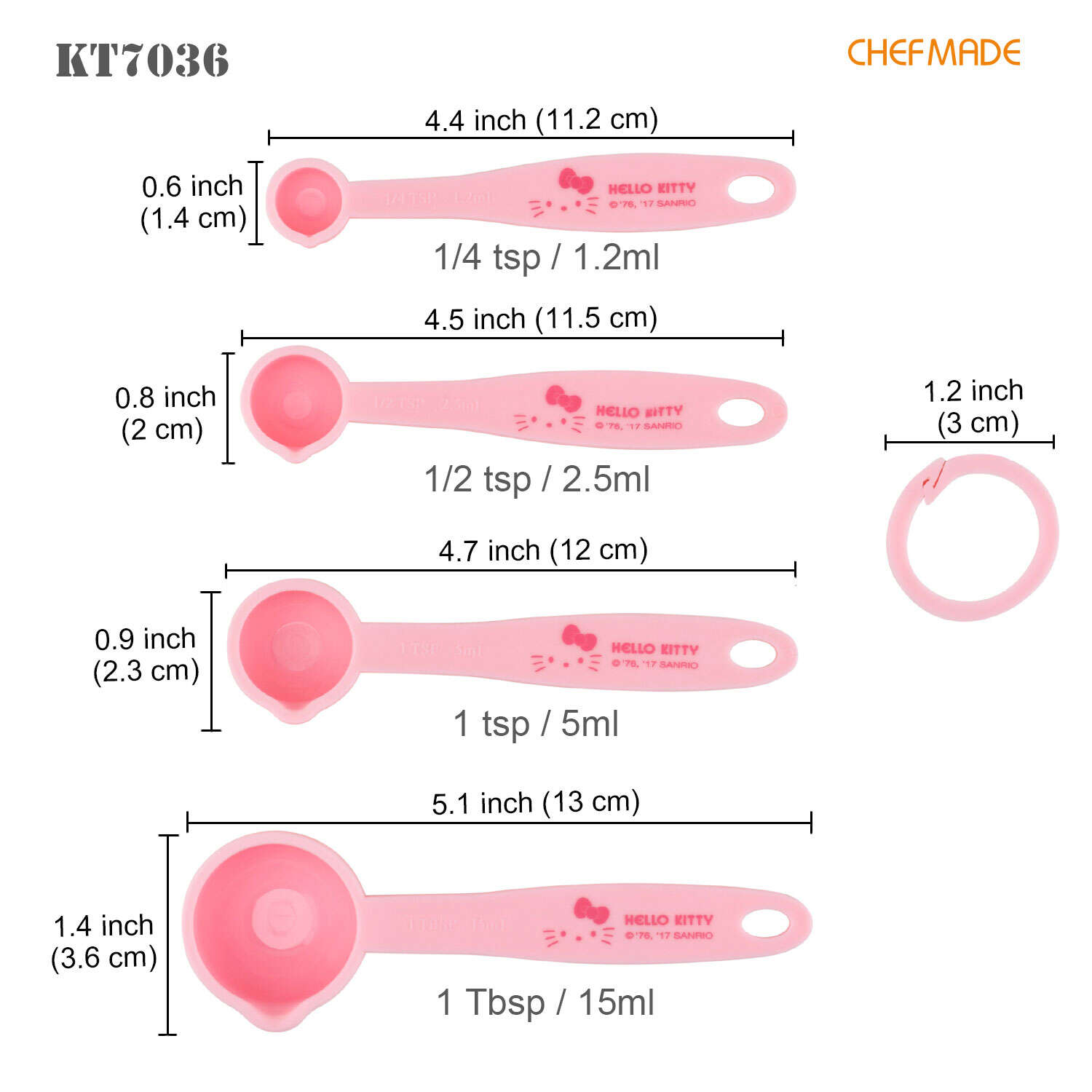 plastic measuring spoon set, kitchen measuring spoon set
