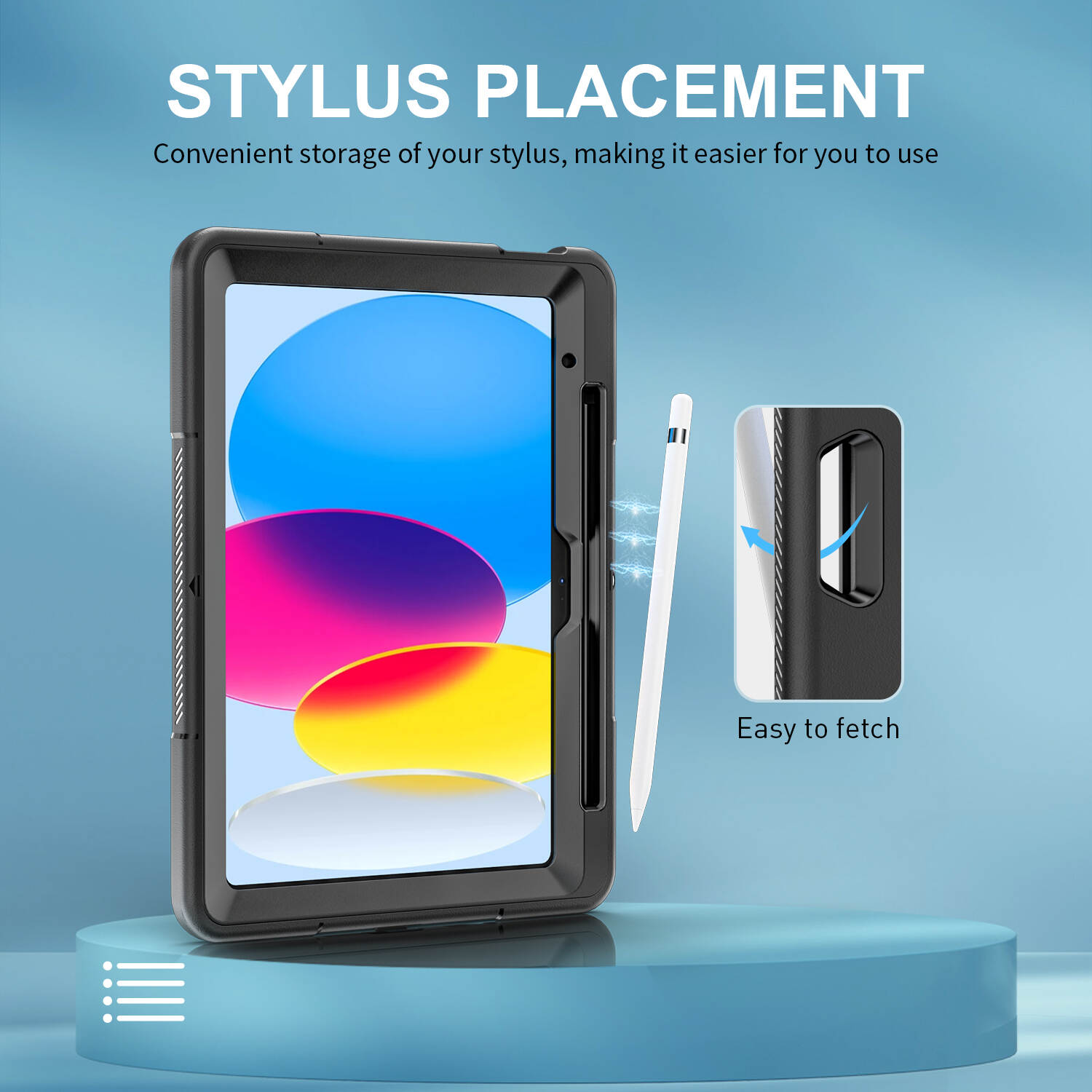 ipad case with pencil slot, universal shockproof tablet case