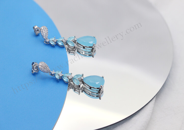 Blue gem stud earrings suppliers.jpg