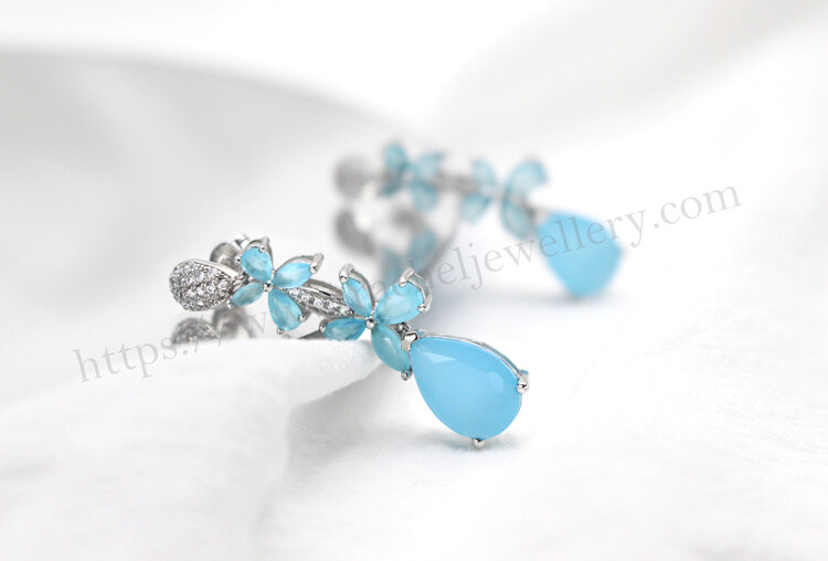 Customized blue gemstone stud earrings.jpg