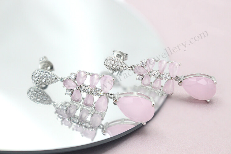 Pink stone dangle earrings suppliers.jpg