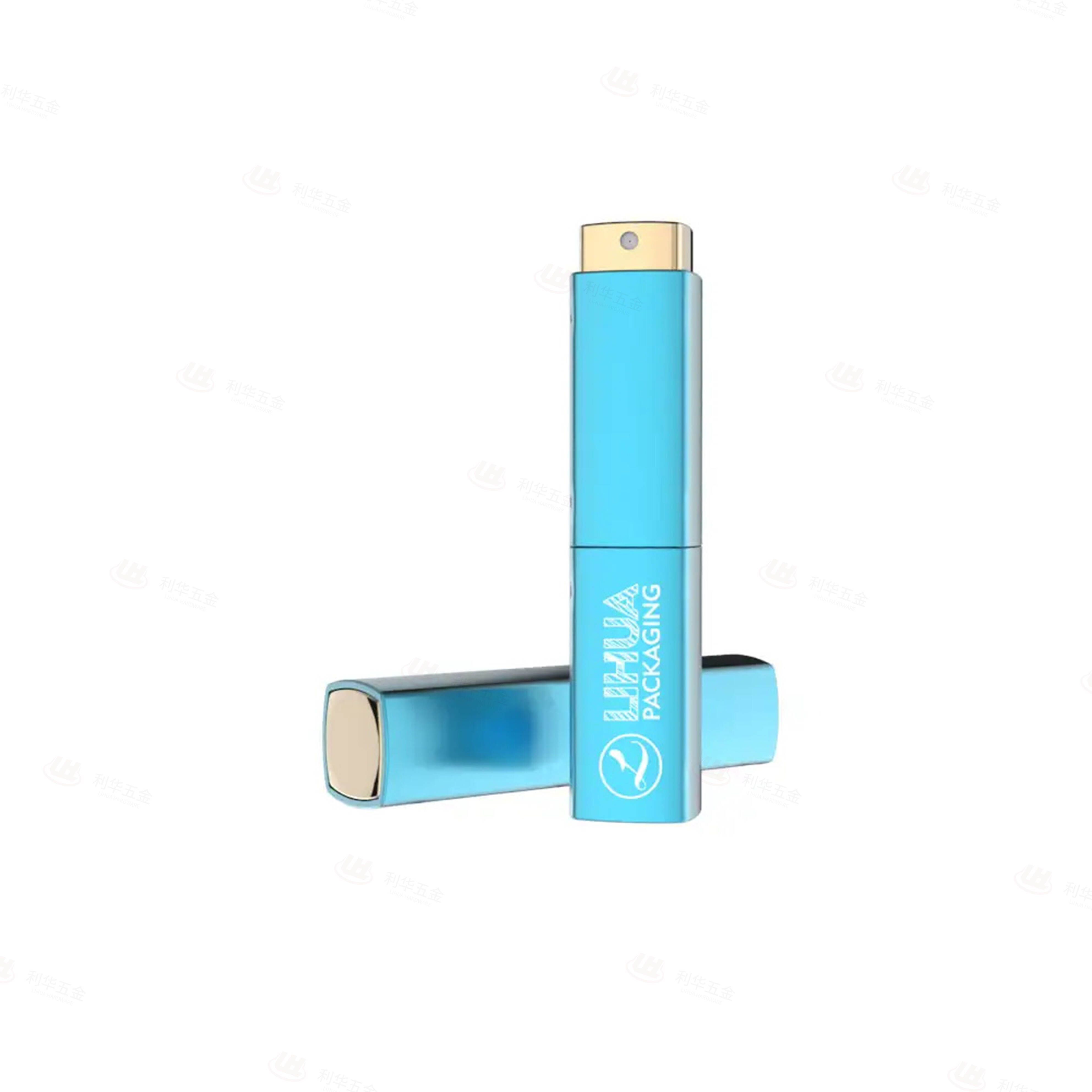 antique cut crystal perfume bottle Refillable Square Mini Pocket Aluminum Twist Up Spray Perfume Bottles Atomizer 7ml | PW-075A