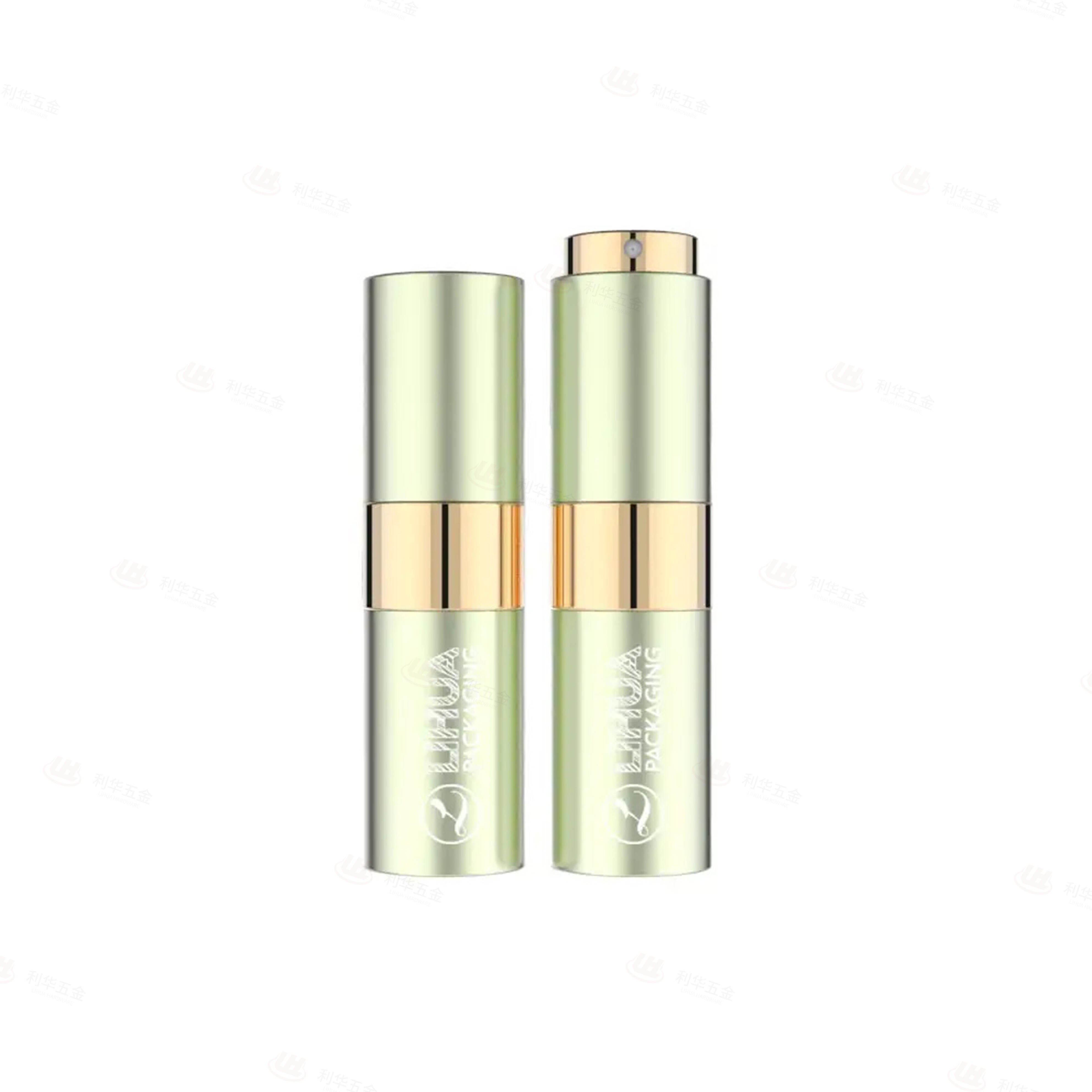 wholesale glass perfume spray bottl Custom luxury Refillable round Mini Pocket Aluminum Twist pump Spray Atomizer 15ml | PW-079A