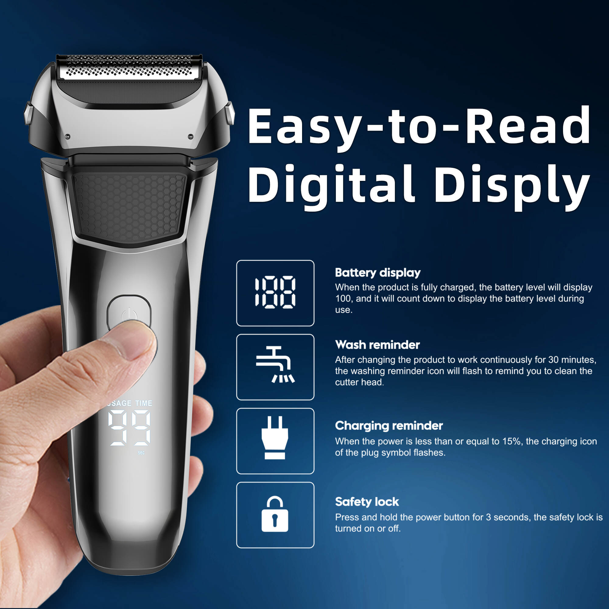 Digital Display for Battery and Wash Reminders