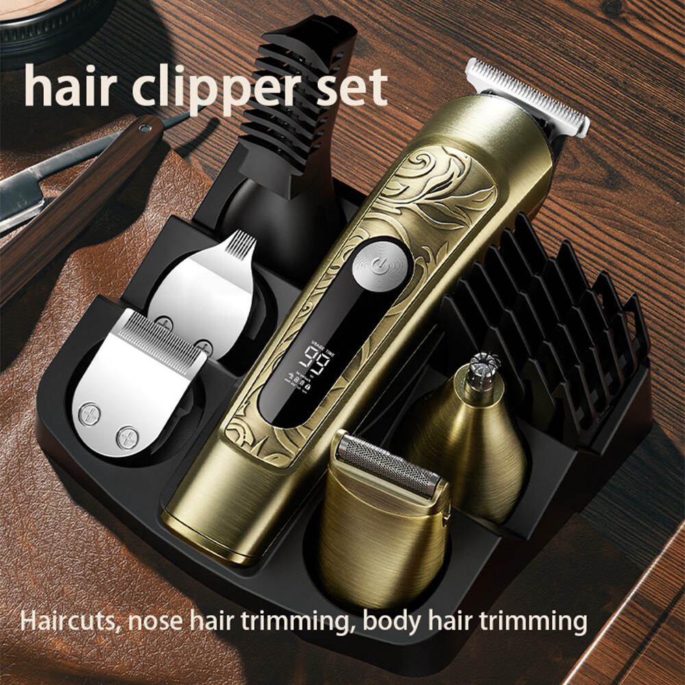 Multifunctional Retro Metal Waterproof Electric Trimmer Set Professional 6 in 1 Cordless Electric Hair Clipper