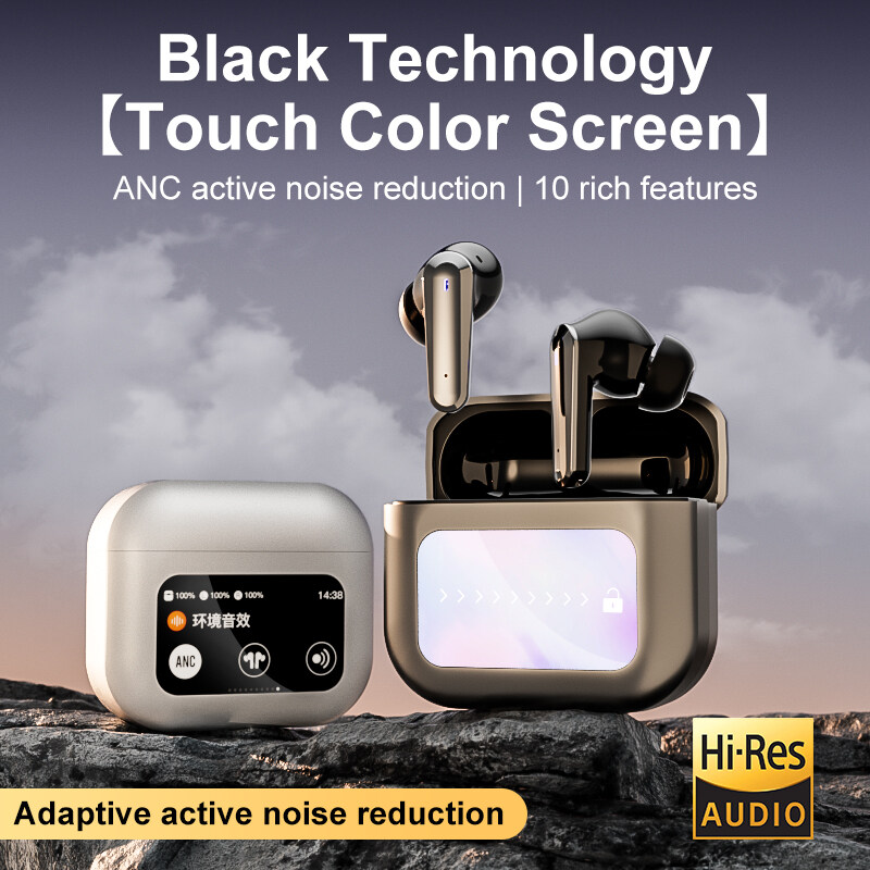 Q30 New Wireless Earphones BT 5.4 Wireless Touch Control TWS In-Ear Earbuds LED Digital Display with Screen Touch Adjust Sound