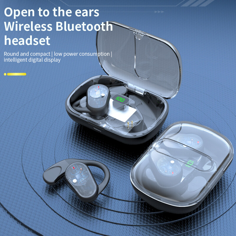 OWS 80 OWS open wireless earphones, ear hook style, transparent cool mecha style, adjustable ear hook, compatible with mobile ph