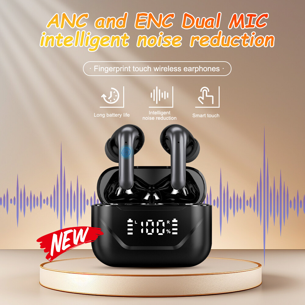 A17 Pro TWS in-ear headphones with LED screen, multi-function digital display, ANC+ENC noise reduction