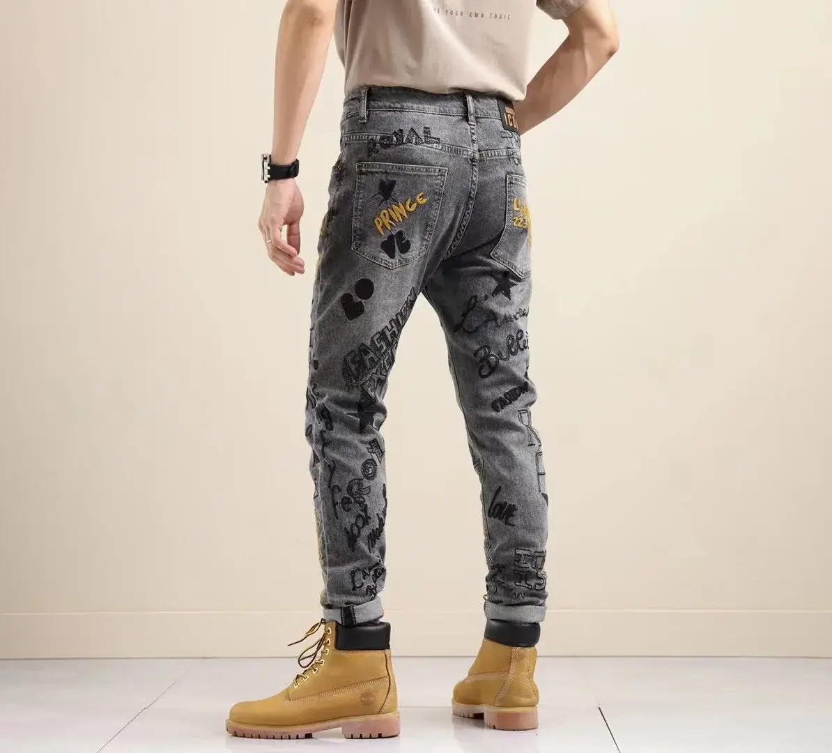 ripped hem designer jeans