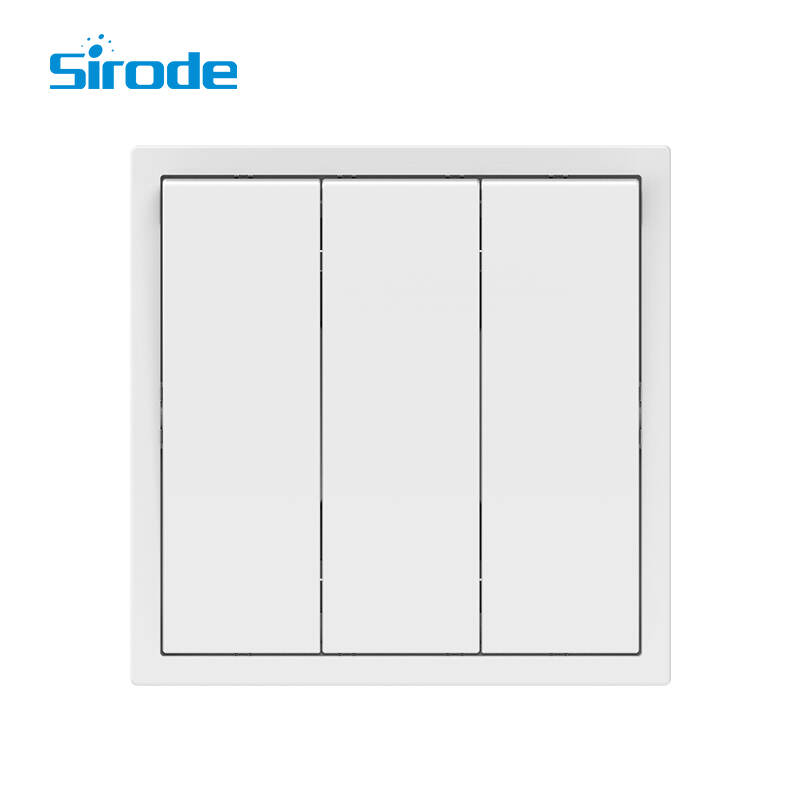 Europe Standard Modern 10A White PC Plate 250V 3 Gang 1 Way Electrical Wall Light Switches For Home
