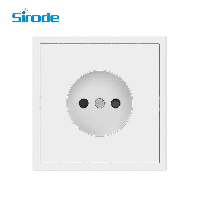 Europe Standard Modern 16A White PC Plate 250V 1 Gang 2 Pin Electrical Wall Socket For Home