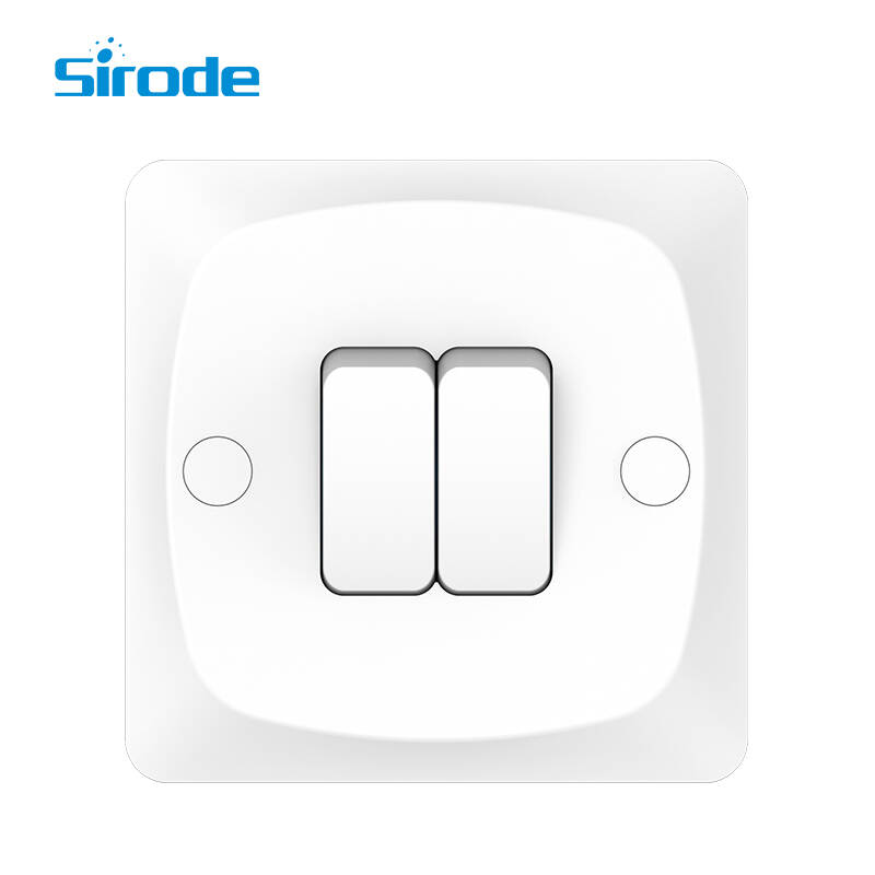 British Standard Modern 250V PC Surface And Bakelite Back Base 2 Gang 2 Way Electrical Wall Light Switches And Socket For Home