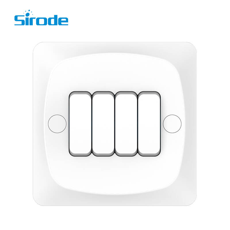 British Standard Modern 250V PC Surface And Bakelite Back Base 4 Gang 2 Way Electrical Wall Light Switches And Socket For Home