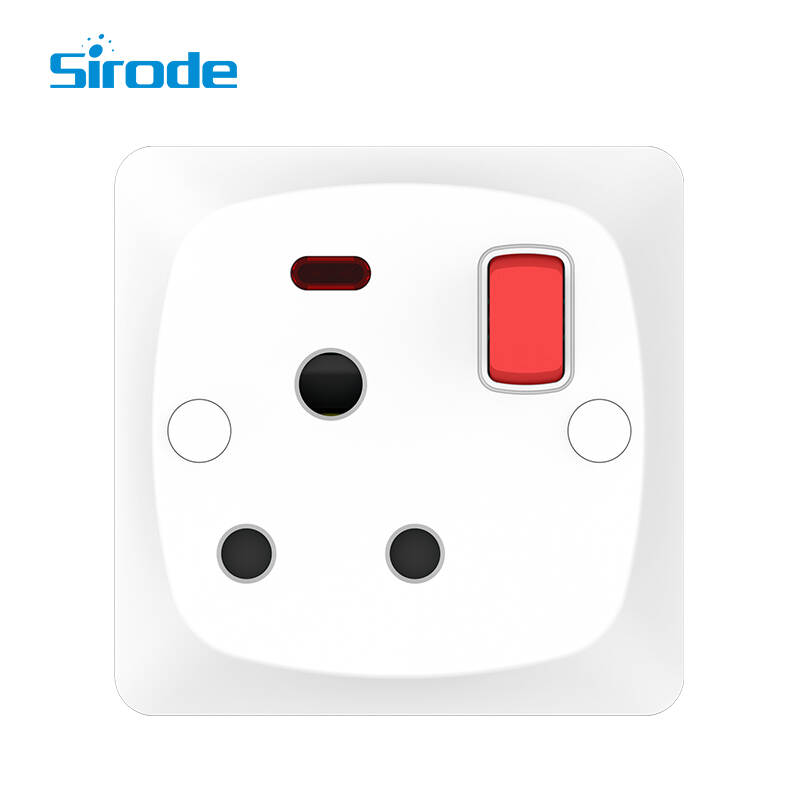 British Standard Modern 250V PC Surface And Bakelite Back Base 1 Gang 32A Electrical Wall Switched Socket For Home-copy