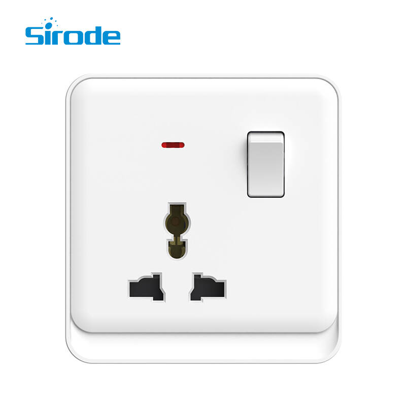 British Standard K2 Series New Style 250V Electrical 1 Gang 13A Mutil-function Wall Sockets With Neon For Home