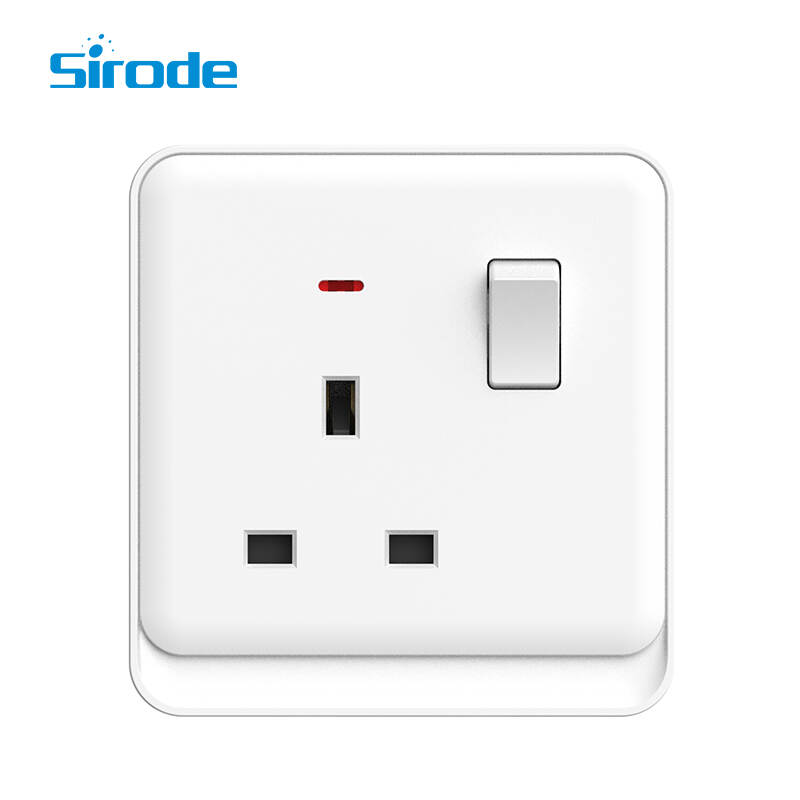 British Standard K2 Series New Style 250V Electrical 1 Gang 13A Wall Switched Sockets With Neon For Home