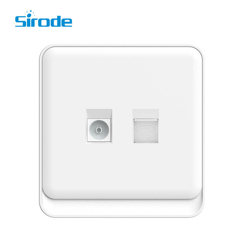 British Standard K2 Series New Style 1 Gang TV And Telephone Electrical Wall Socket For Home-copy