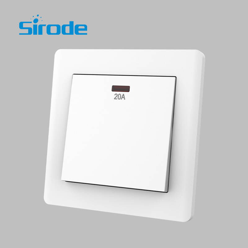 British Standard T10 Series White Color Ultra-thin Design 20A Electrical Wall Switch For Home