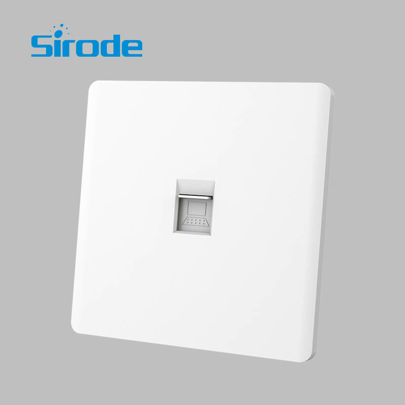 British Standard T10 Series White Ultra-thin Design 1 Gang Computer Electrical Wall Socket For Home