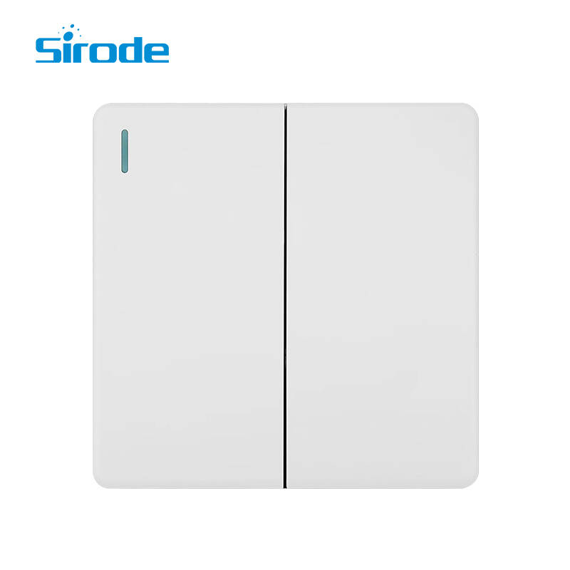 British Standard T2 Series 10A Large Panel Design 250V 2 Gang 1 Way Electrical Wall Light Switches For Home