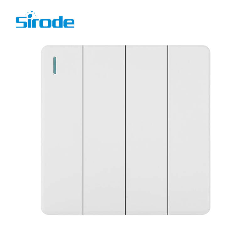 British Standard T2 Series 10A Large Panel Design 250V 4 Gang 1 Way Electrical Wall Light Switches For Home-copy-copy