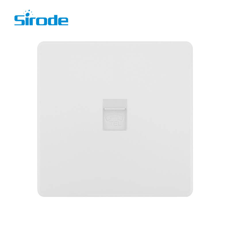 British Standard T2 Series Large Panel Design 1 Gang Telephone Electrical Wall Socket For Home