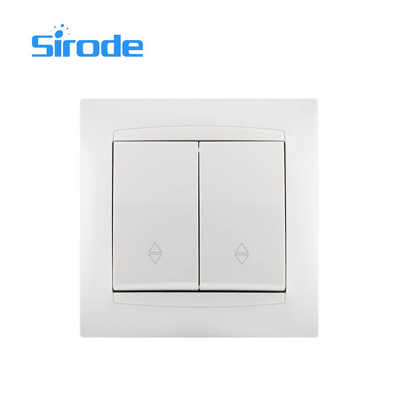 Europe Standard 9206 Series Modern 10A White PC Plate 250V Electrical 2 Gang 2 Way Wall Light Switch For Home