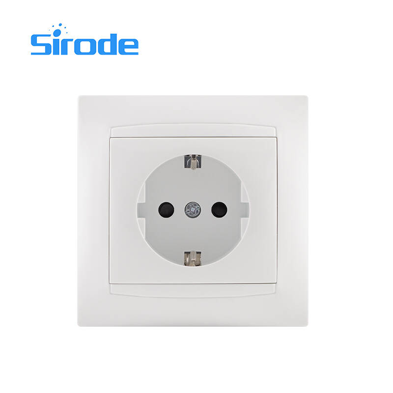 Europe Standard 9206 Series Modern 16A White PC Plate 250V Electrical 1 Gang SCHUKO Wall Socket For Home